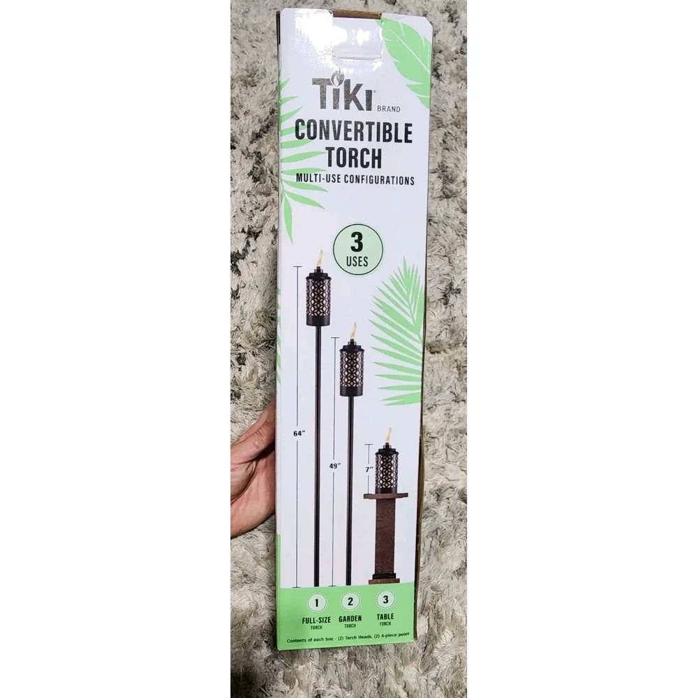 Tiki 1123061 Merry Metal Garden Torch, Adjustable Height to 65 In.,‎ 2-Pk. -